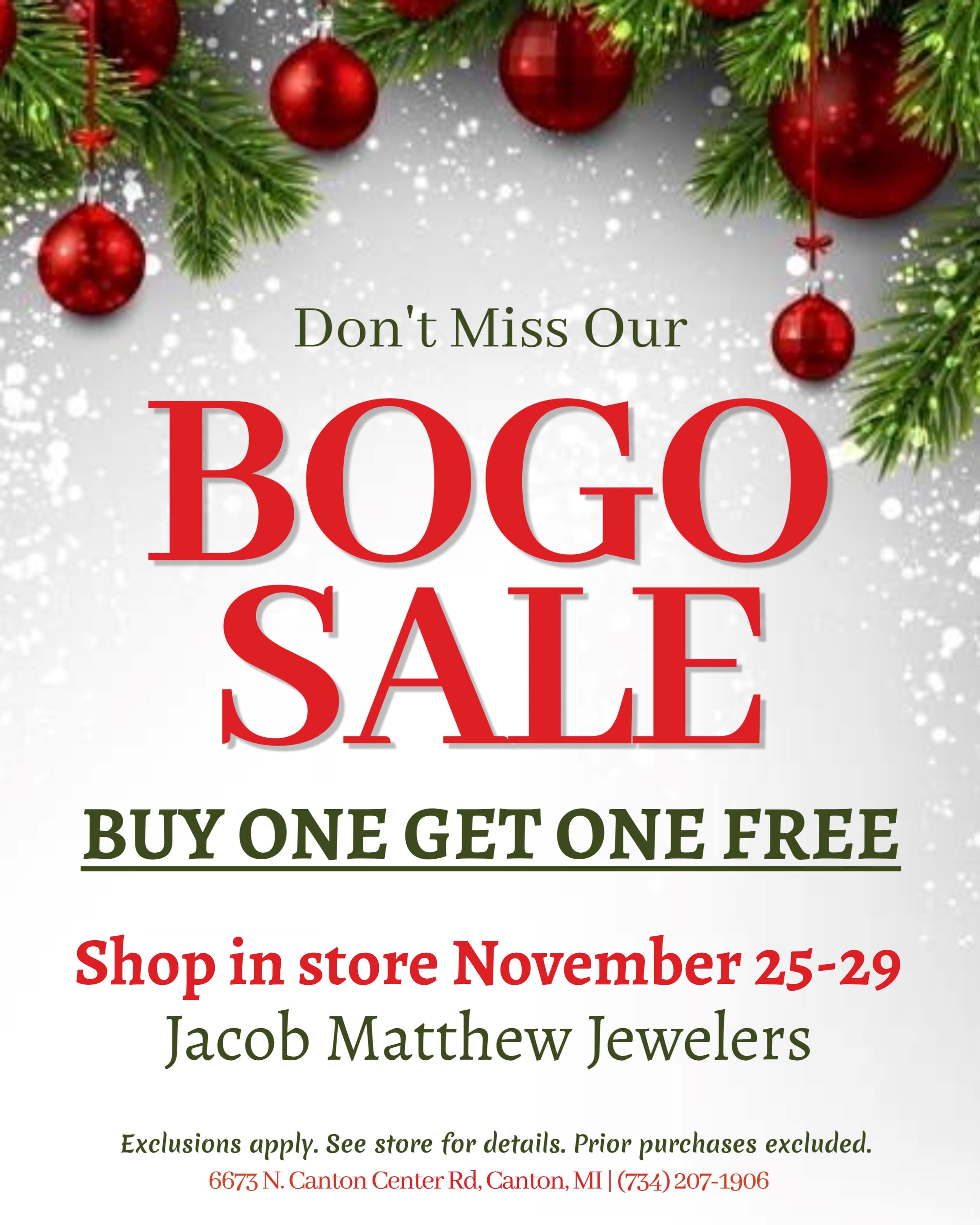 BOGO sale - November 25th - 29th
