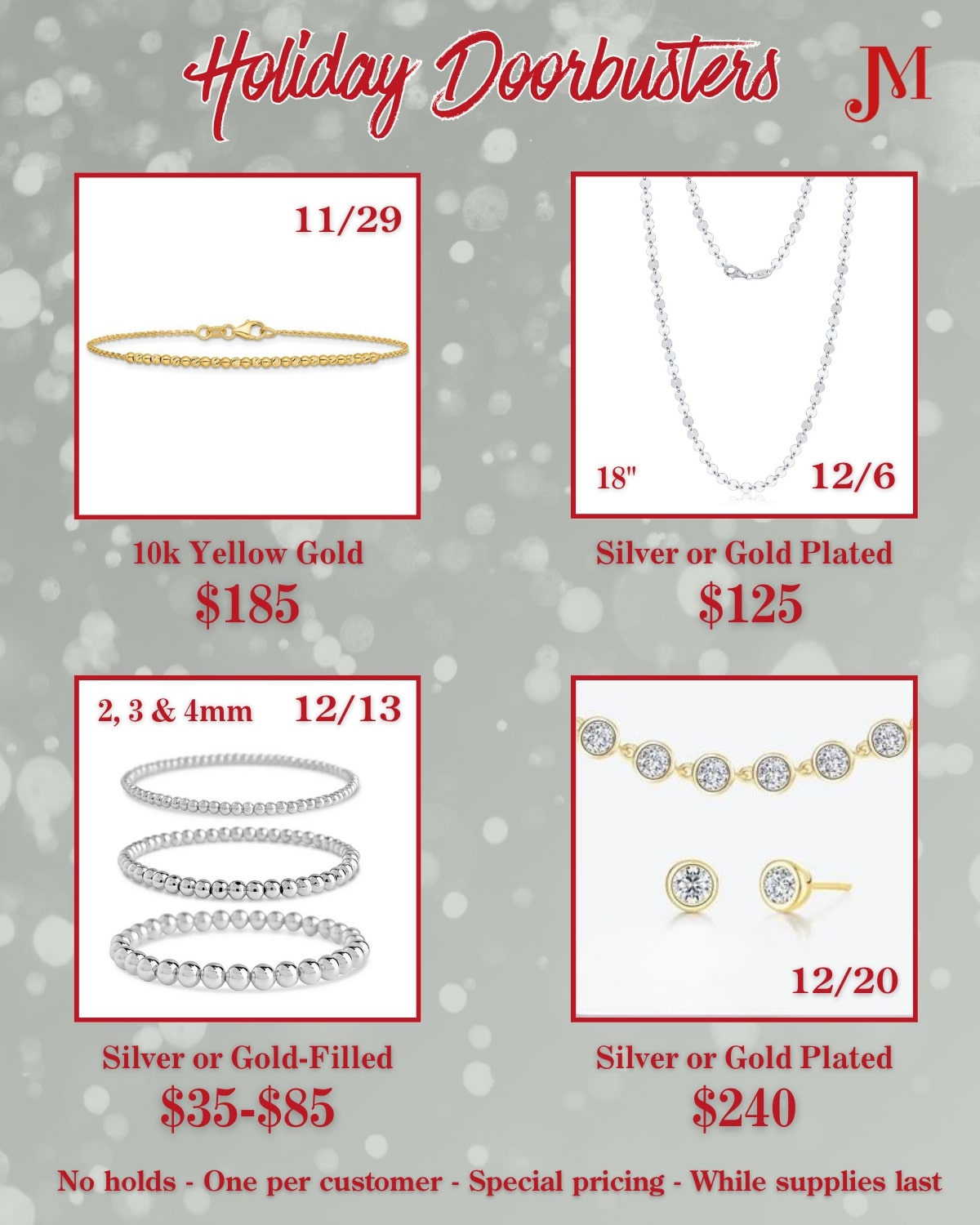 Holiday Door Busters Sale