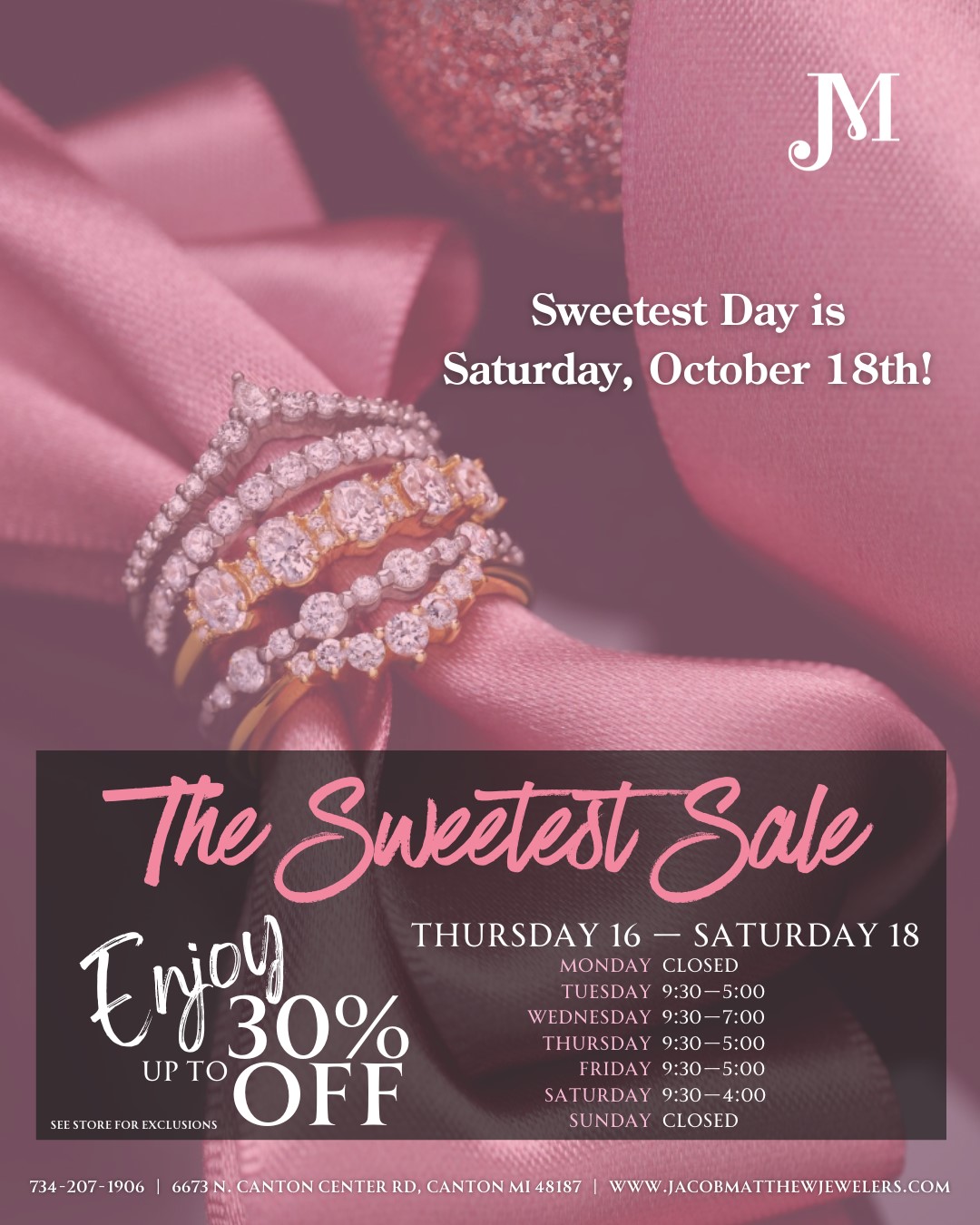 Sweetest Day sale - Thursday 16th - Saturday 18th